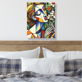 Moeder van de Wildbloemen Mixed Media Kunstwerk Canvas Afdruk (Insitu (Slaapkamer))