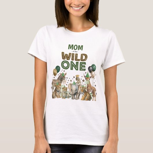 Moeder van de wilde één jongens verjaardagsfeest d t-shirt (Voorkant)