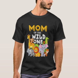 Moeder van de Wilde Eén Zoo Verjaardag Safari Jung T-shirt
