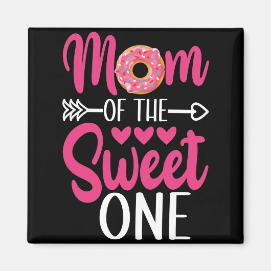 Moeder van de Zoete Eén Gebombeerde Donut Magneet (Voorkant)