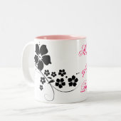 Moeder van de zwarte bruidsroze zwart tweekleurige koffiemok (Voorkant links)