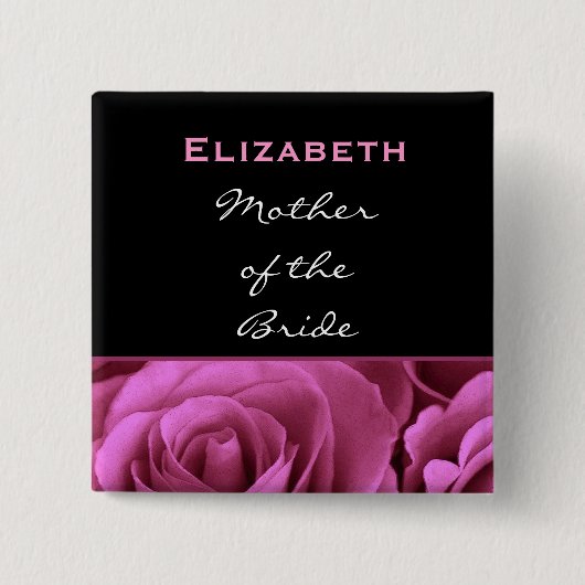 Moeder van de zwarte roze rozen - Aangepaste naam Vierkante Button 5,1 Cm (Voorkant)