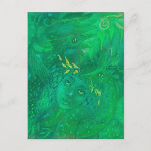 Moeder van Dragons Goddess Fantasy Surreal Paintin Briefkaart (Voorkant)