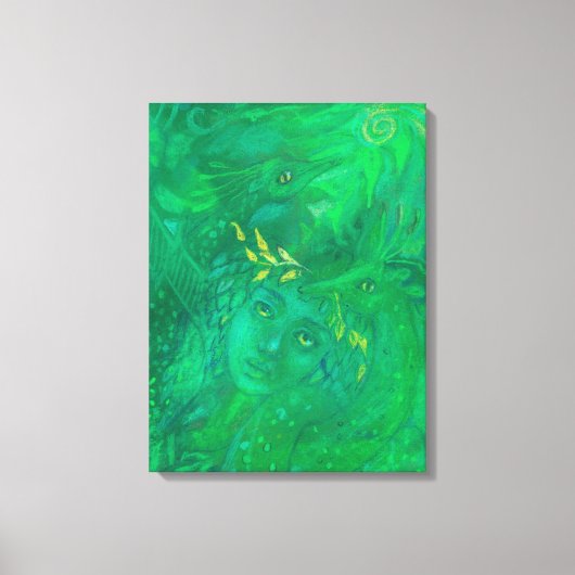 Moeder van Draken Godin Fantasy Surreal Schilderij Canvas Afdruk (Voorkant)