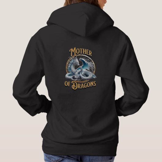 Moeder van Draken Moeder en Baby Dragon Hoodie (Achterkant)