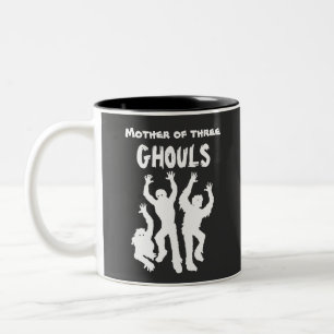 Moeder van Drie Geesten Grappige Halloween Koffiem Tweekleurige Koffiemok