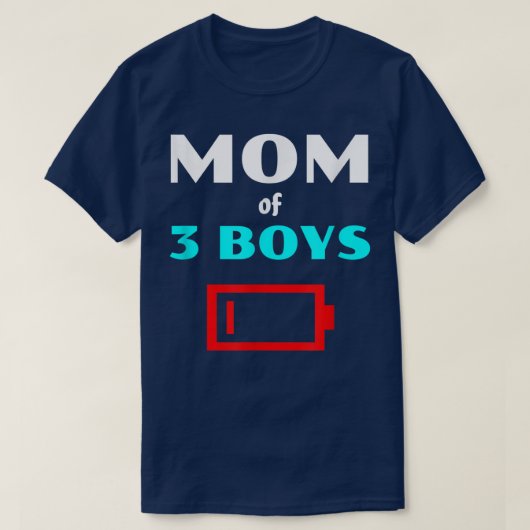 Moeder van drie jongens met drie zonden lage biet t-shirt (Design voorkant)