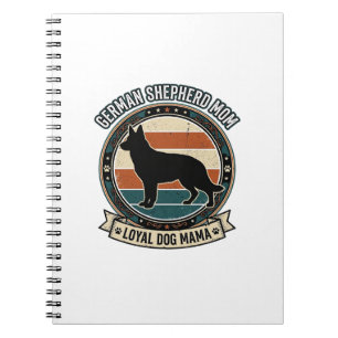 Moeder van Duitse Herders Retro T-shirt voor honde Notitieboek