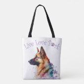 Moeder van Duitse Herdershond Bloemstuk Tote Bag (Achterkant)