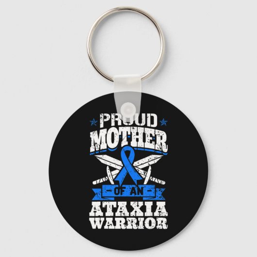 Moeder van een Ataxia Warrior Awareness Ribbon Sleutelhanger (Voorkant)