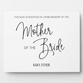 Moeder van een bride Gereserveerde voorzitter Wedd Fotoplaat