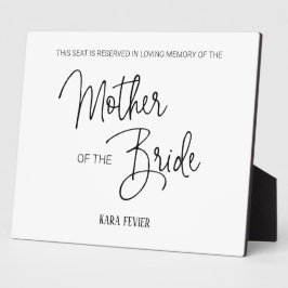 Moeder van een bride Gereserveerde voorzitter Wedd Fotoplaat