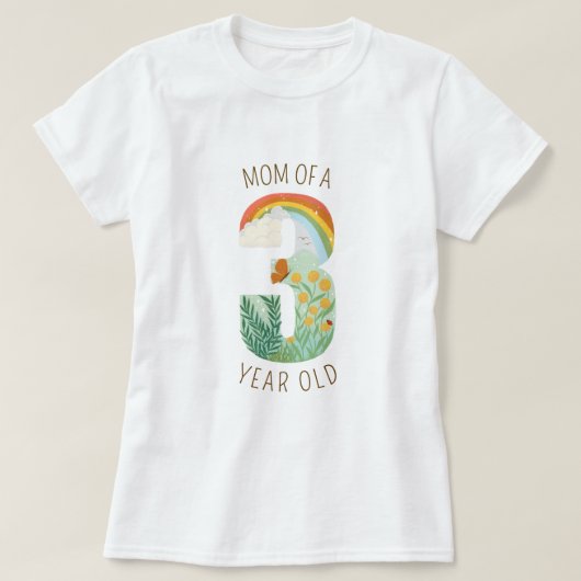 Moeder van een drie jaar oude Natuur T-shirt (Design voorkant)
