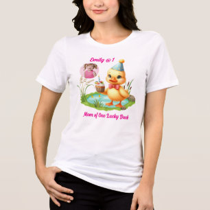 Moeder van één gelukkig eendje Cute 1e verjaardags Tri-Blend Shirt