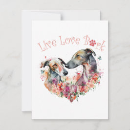 Moeder van een grijze hond bloemen notitiekaartje