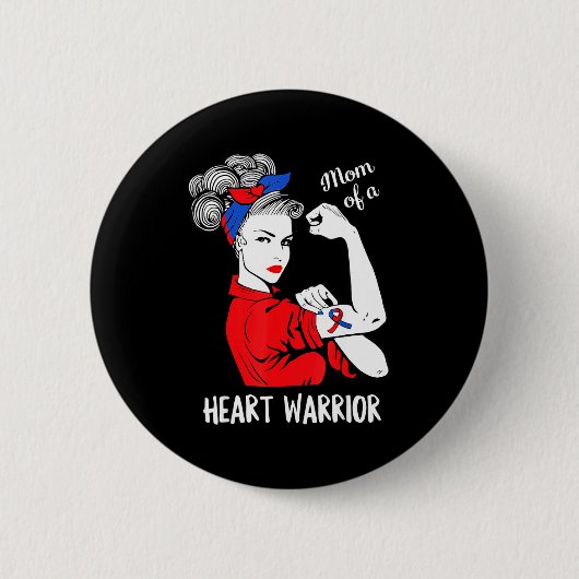 Moeder Van Een Hartkrijger CHD-bewustzijn Aangebor Ronde Button 5,7 Cm (Voorkant)
