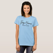 Moeder van een Jongen Script Gesticht Jaar Minimal T-shirt (Voorkant volledig)