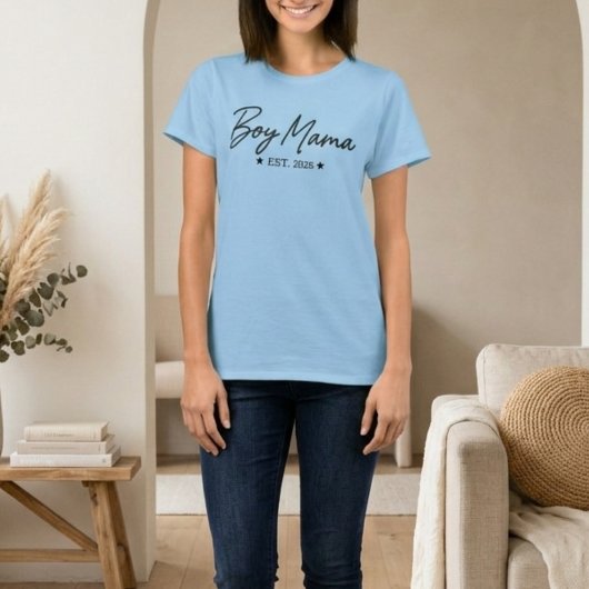 Moeder van een Jongen Script Gesticht Jaar Minimal T-shirt