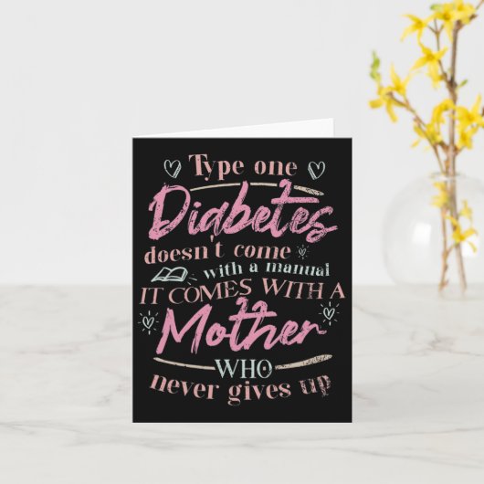 Moeder van een kind met diabetes T1D Kaart (Gele Bloem)