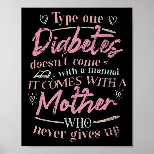 Moeder van een kind met diabetes T1D Poster (Voorkant)