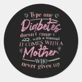 Moeder van een kind met diabetes T1D Ronde Sticker (Voorkant)