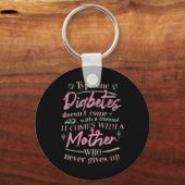 Moeder van een kind met diabetes T1D Sleutelhanger (Voorkant)