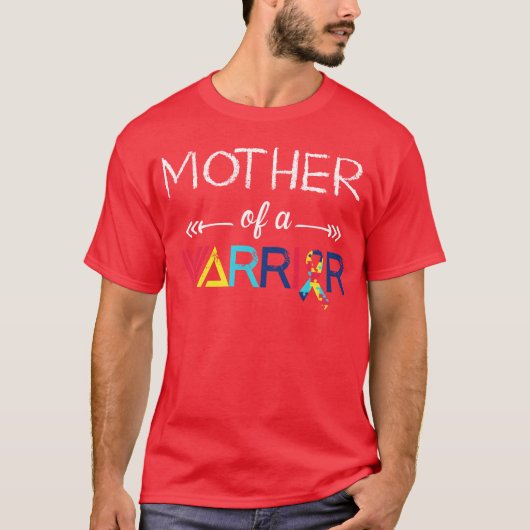 Moeder van een krijger autisme grappig t-shirt (Voorkant)