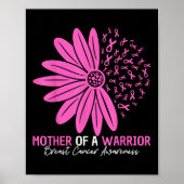 Moeder van een krijger Borstkanker Bewustzijn Bloe Poster (Voorkant)