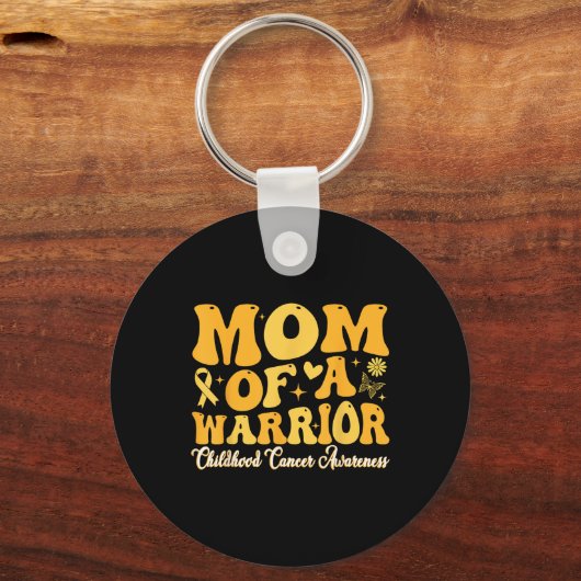 Moeder van een krijger kinderkanker bewustzijn vro sleutelhanger (Voorkant)