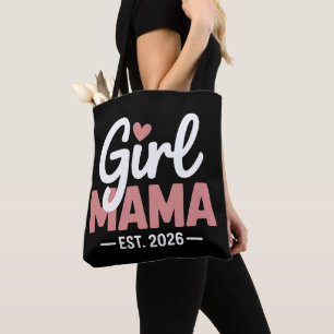 Moeder van een meisje 2026 Zwangerschapsaankondigi Tote Bag