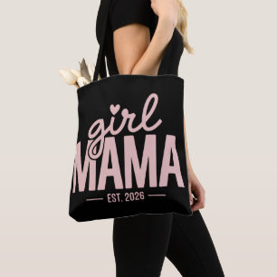 Moeder van een meisje 2026 Zwangerschapsaankondigi Tote Bag