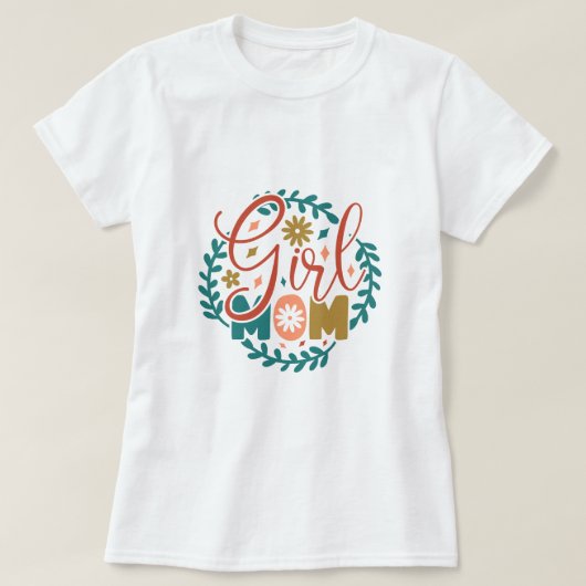 Moeder van een Meisje Retro Typografie T-shirt (Design voorkant)