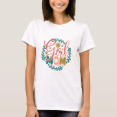 Moeder van een Meisje Retro Typografie T-shirt (Voorkant)