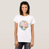 Moeder van een Meisje Retro Typografie T-shirt (Voorkant volledig)