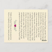 Moeder van een persoonlijke Help-Prayer-kaart Briefkaart (Achterkant)