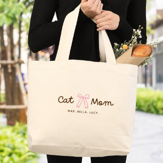 Moeder van een schattige kat - gepersonaliseerd grote tote bag