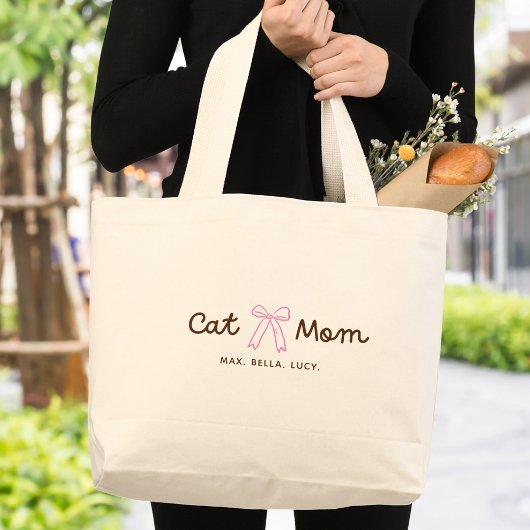 Moeder van een schattige kat - gepersonaliseerd grote tote bag