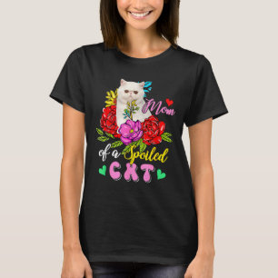 Moeder van een verwendete kat, leuke bloemige kat t-shirt