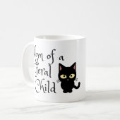 Moeder van een wild kind met Black Cat Design Koffiemok (Voorkant links)