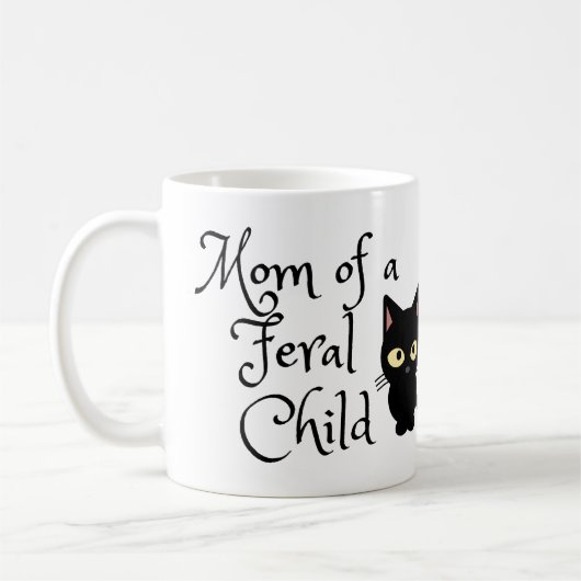 Moeder van een wild kind met Black Cat Design Koffiemok (Links)