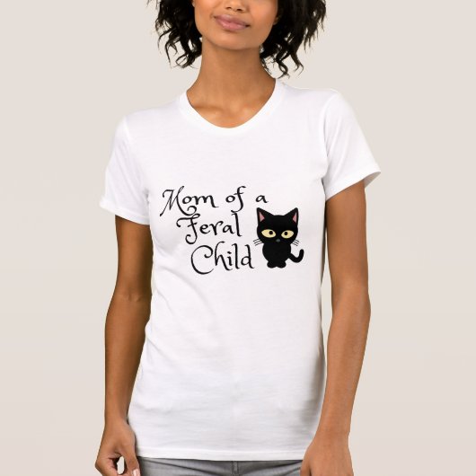 Moeder van een wild kind met Black Cat Design T-shirt (Voorkant)