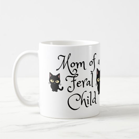 Moeder van een wild kind met Black Cats Design Koffiemok (Links)