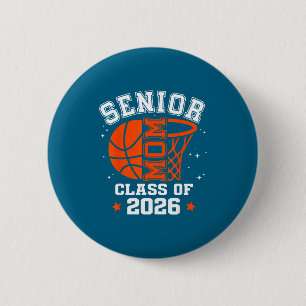 Moeder van eindexamenklas 2026 basketbal afstudere ronde button 5,7 cm