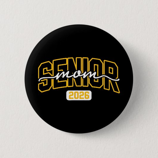 Moeder van eindexamenklas 2026 Zwart Ronde Button 5,7 Cm (Voorkant)