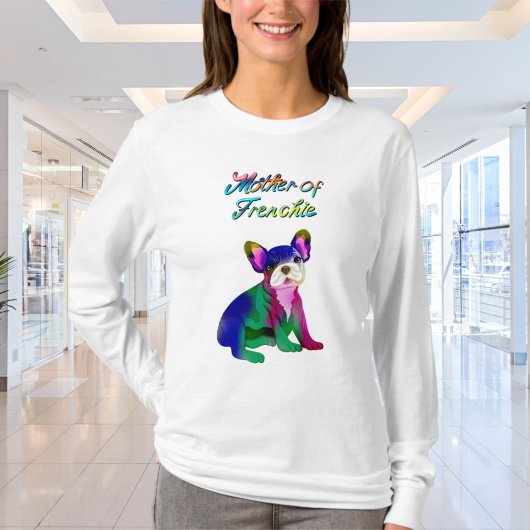 Moeder van Franse bullehond met schilfers van Fren T-shirt