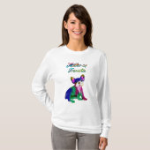 Moeder van Franse bullehond met schilfers van Fren T-shirt (Voorkant volledig)