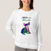 Moeder van Franse bullehond met schilfers van Fren T-shirt (Voorkant)