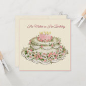 Moeder van geboorte Kaart Bloedkool en gedicht (Voorkant / Achterkant in situ)