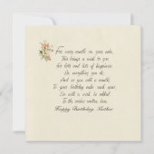 Moeder van geboorte Kaart Bloedkool en gedicht (Achterkant)