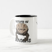 Moeder van (gekaarde) dragons tweekleurige koffiemok (Voorkant links)